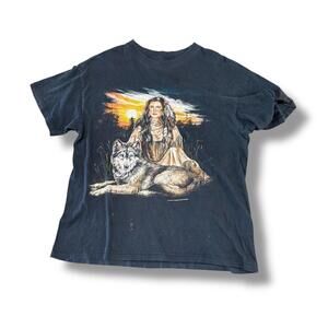Vintage Faded Black Native Woman Tee